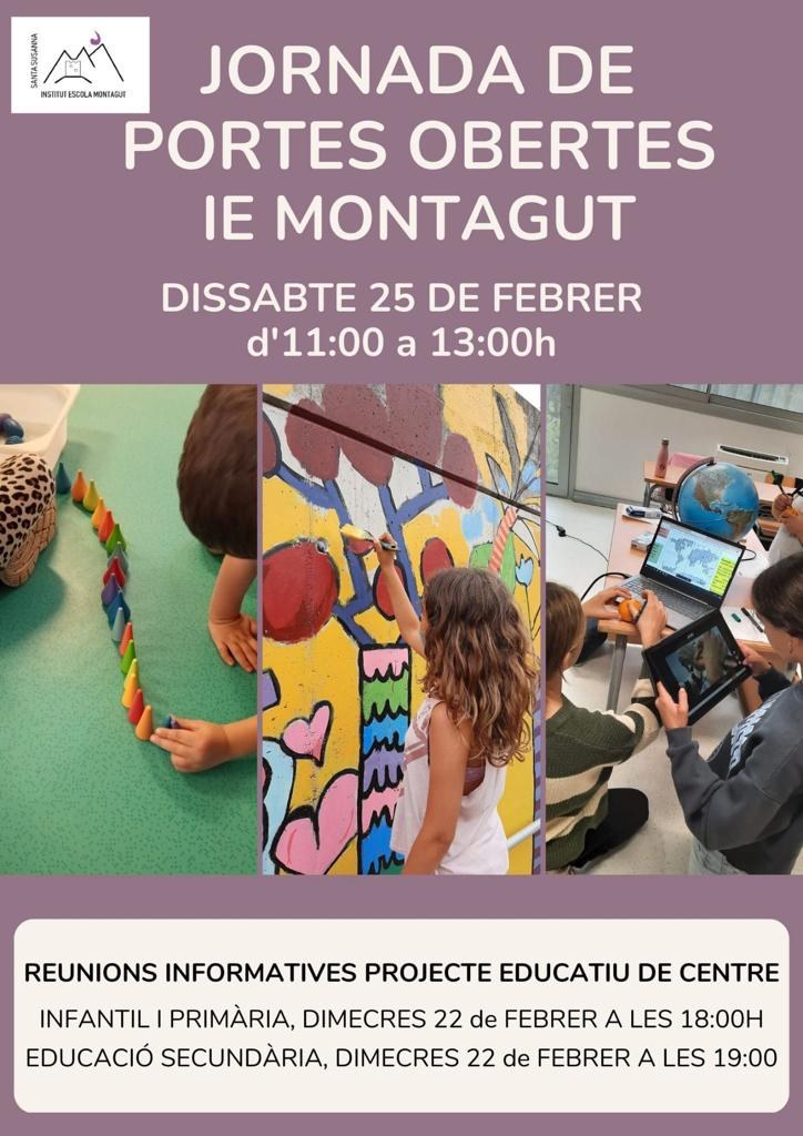 L'IE Montagut organitza la Jornada de Portes Obertes.