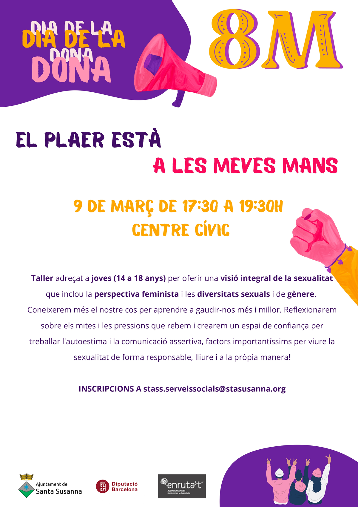 8M: Dia de la Dona - Taller per a joves "El plaer està a les meves mans".