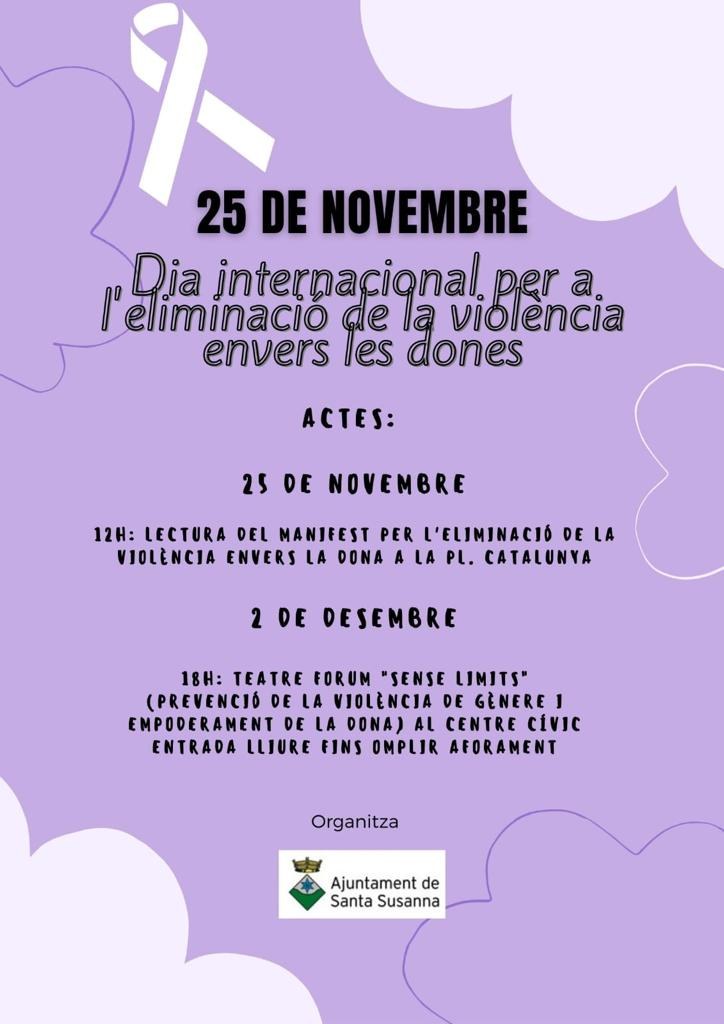 Actes Dia Internacional per a l'Eliminació de la Violència envers les Dones.