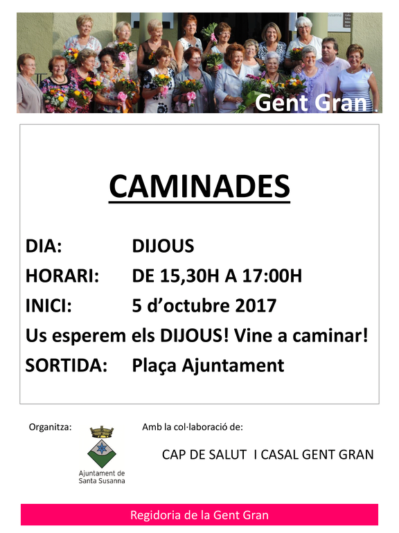 Caminades cada dijous per a la gent gran.