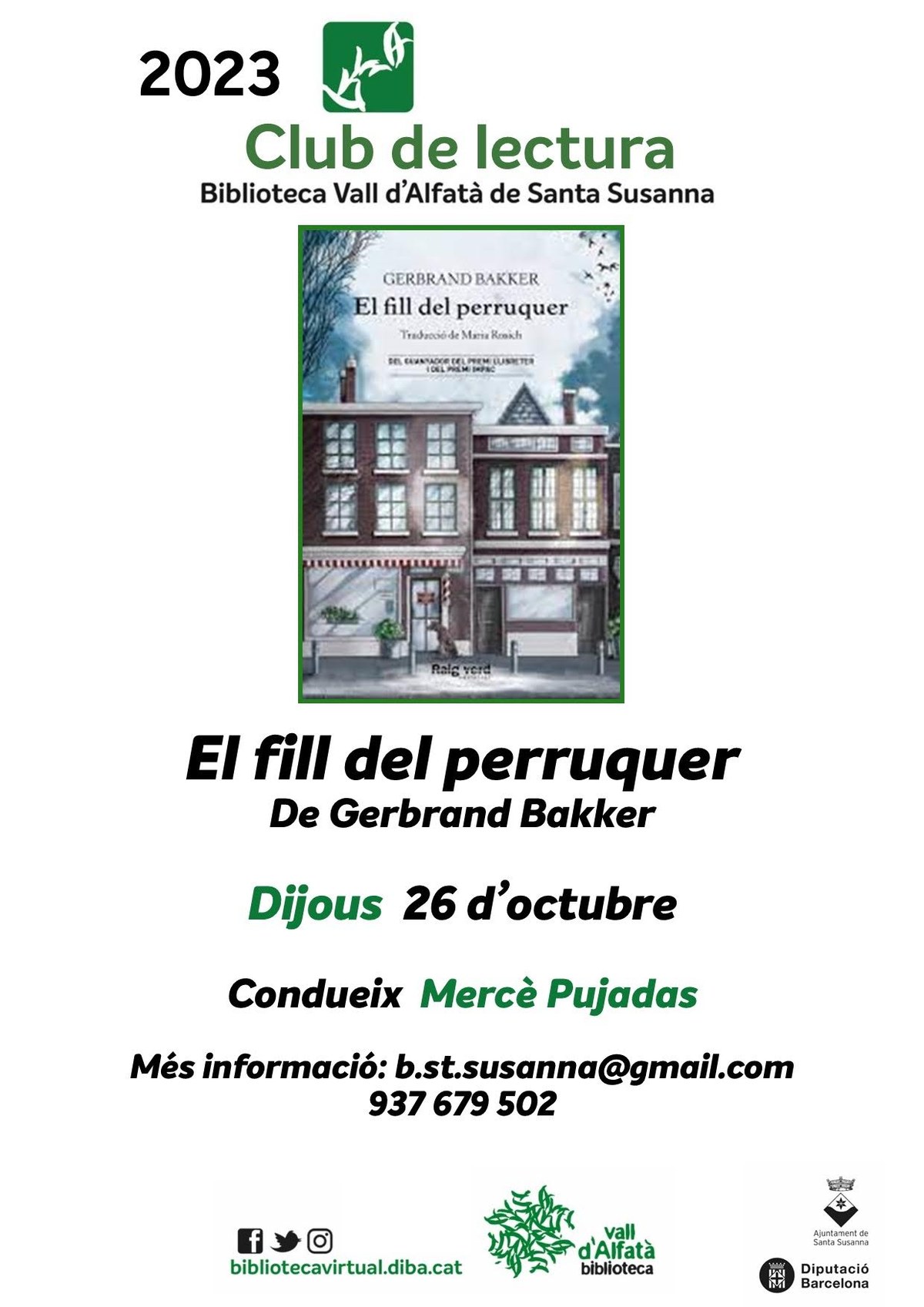 Club de lectura: El fill del perruquer de Gerbrand Bakker.