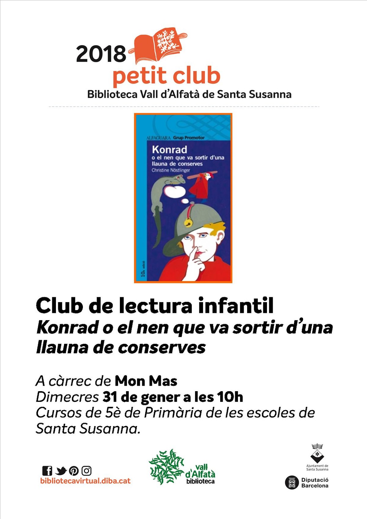 Club de lectura infantil: Konrad o el nen que va sortir d'una llauna de conserves.