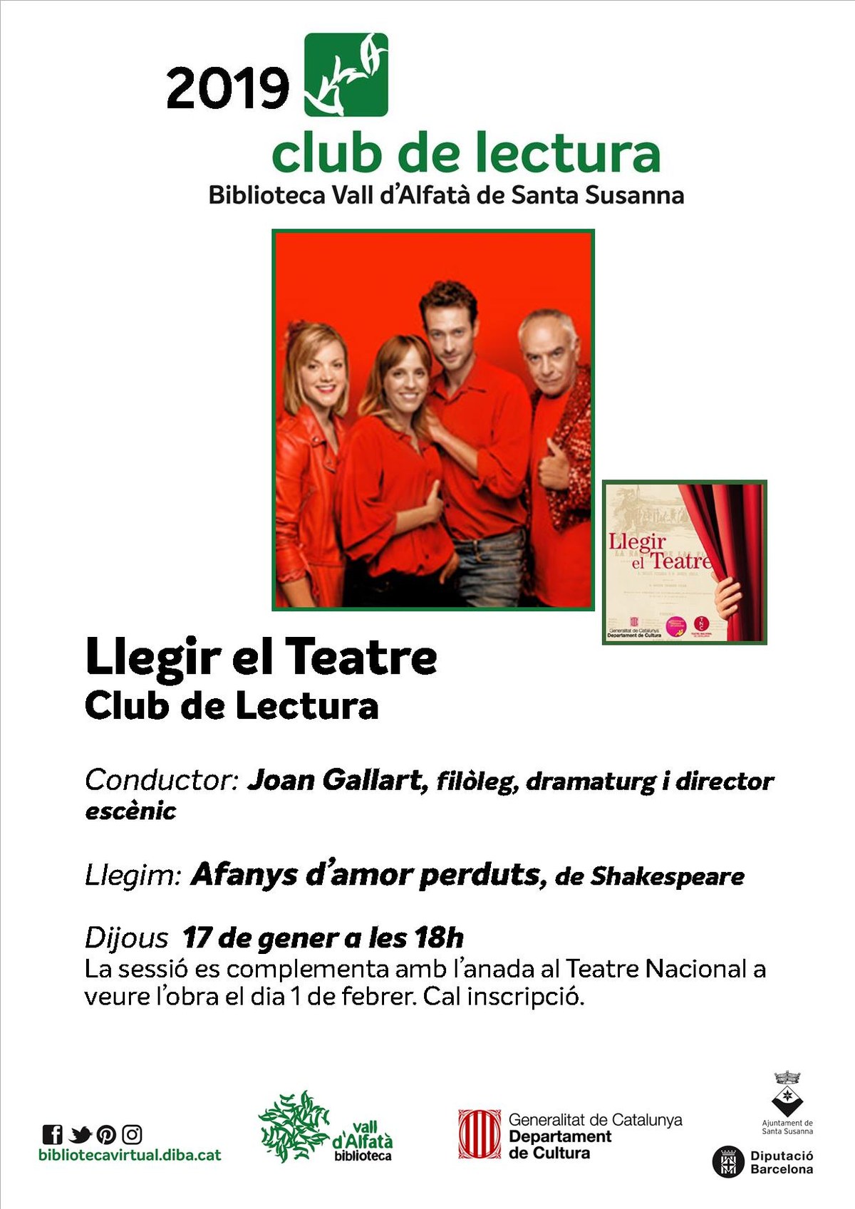 Club de lectura, "Llegir el teatre".