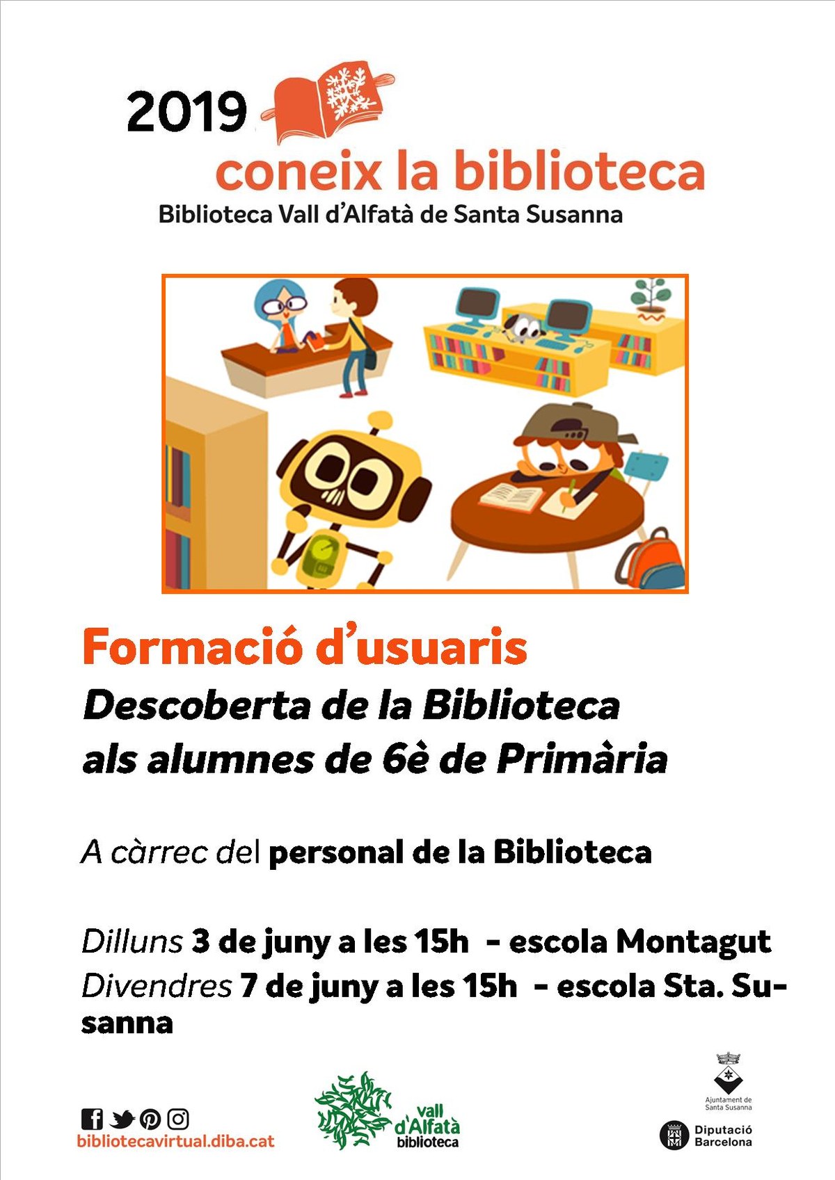 Descoberta de la Biblioteca als alumnes de 6è .