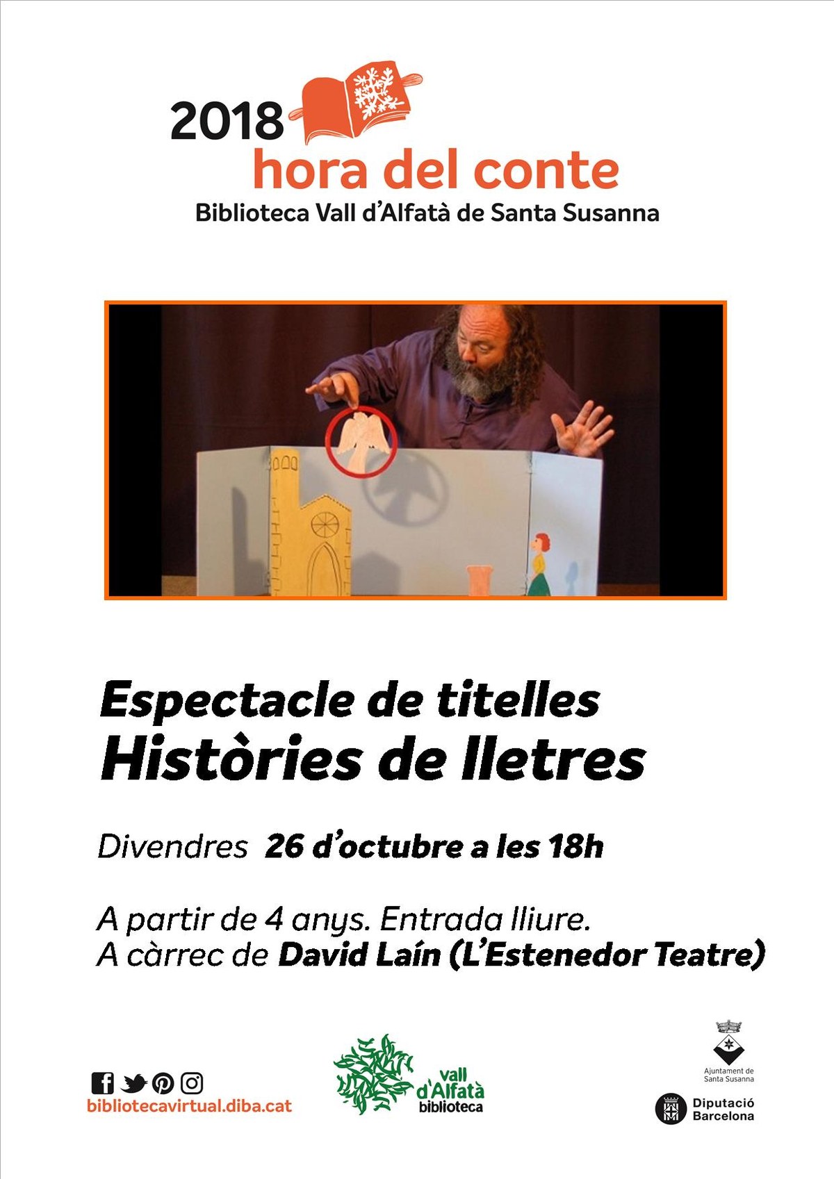 Espectacle de titelles a la Biblioteca Vall d'Alfatà.