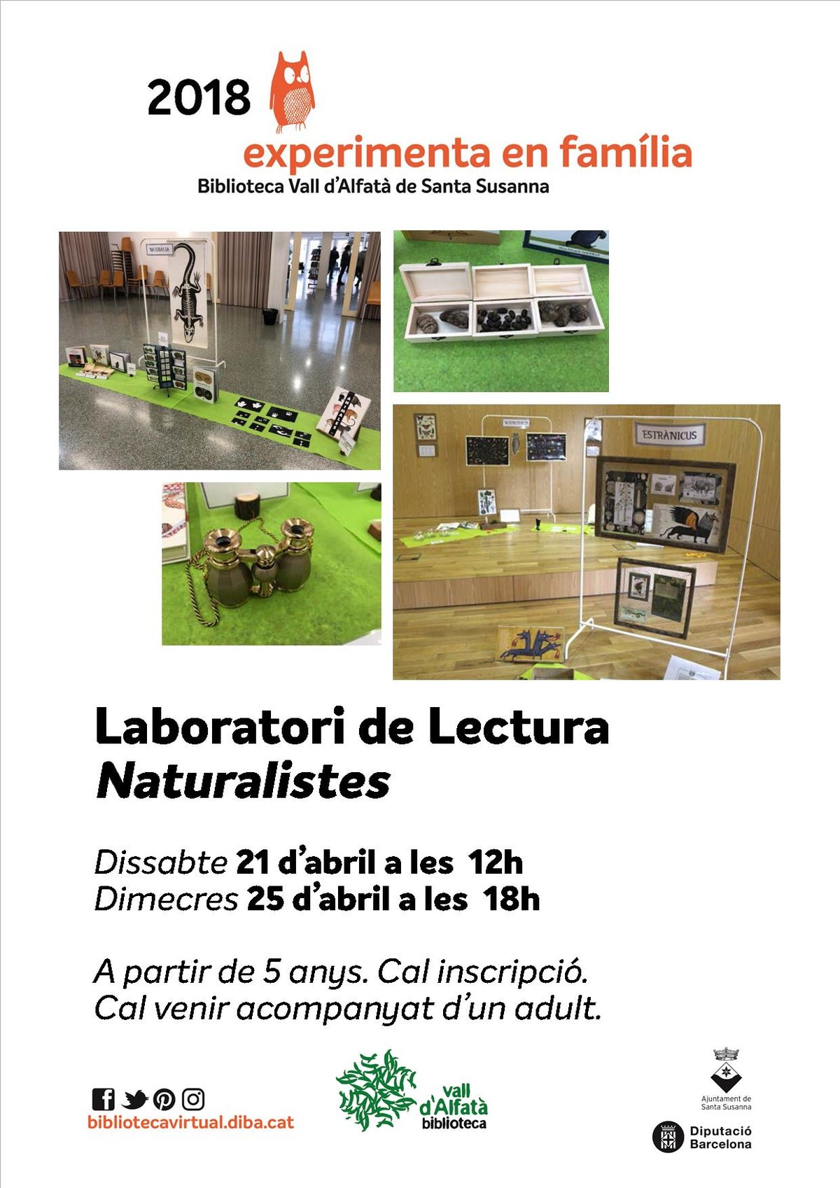 Experimenta en família: Laboratori de Lectura Naturalistes.