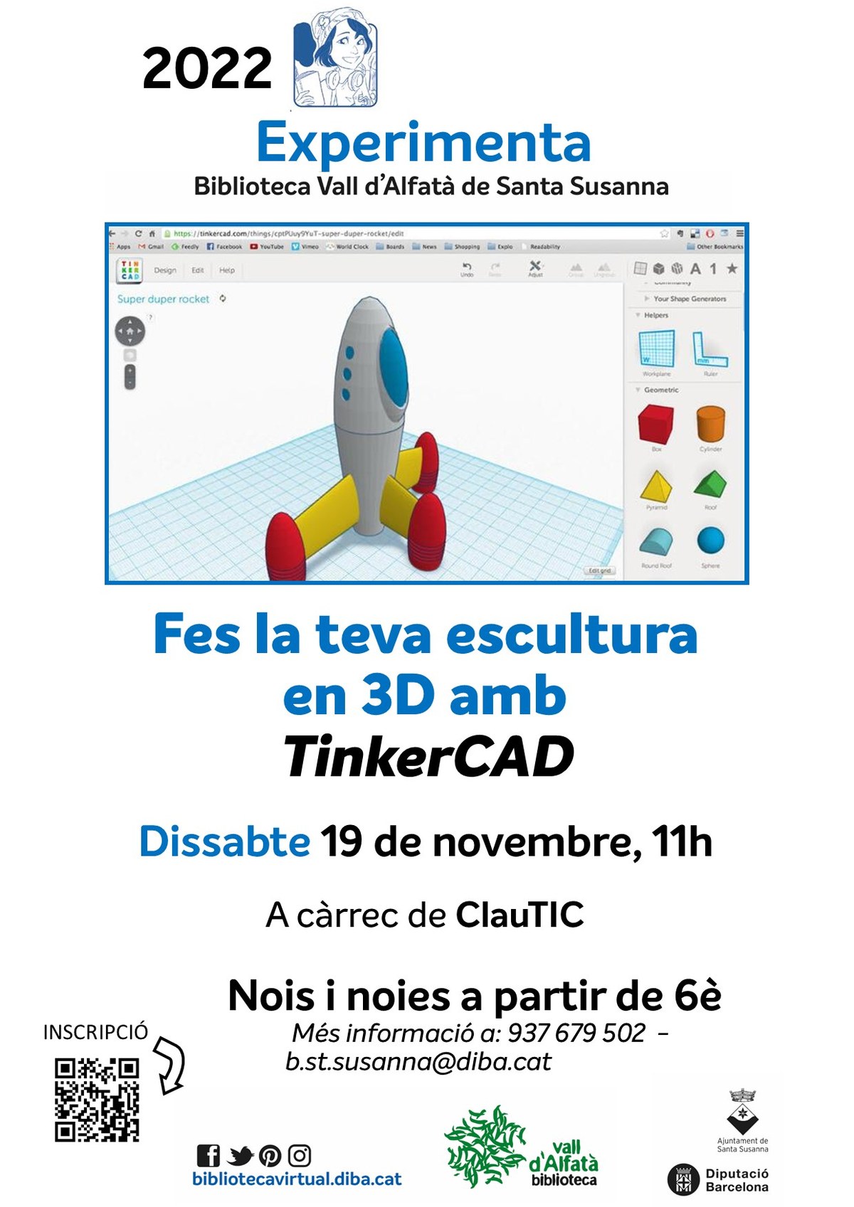 Experimenta: "Fes la teva escultura en 3D amb TinkerCad".