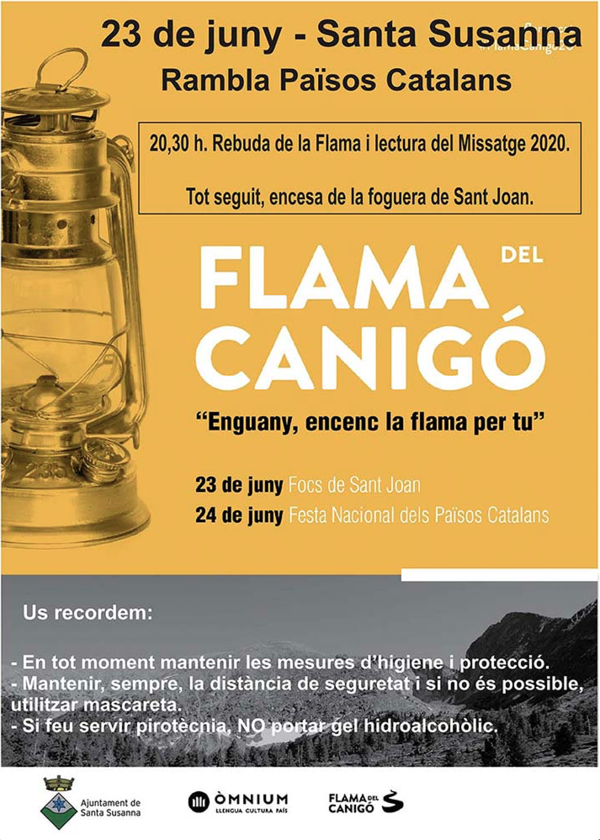 Flama del Canigó - "Enguany, encenc la flama per tu".