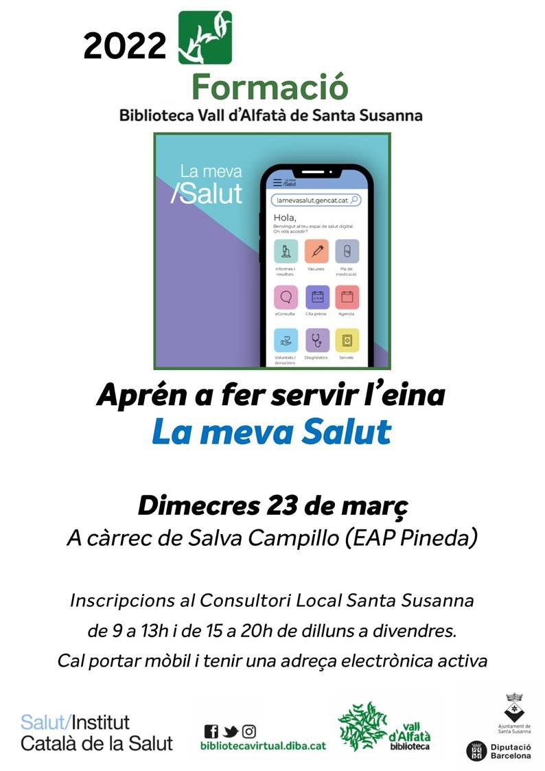 Formació: Aprén a fer servir l'eina la meva Salut.