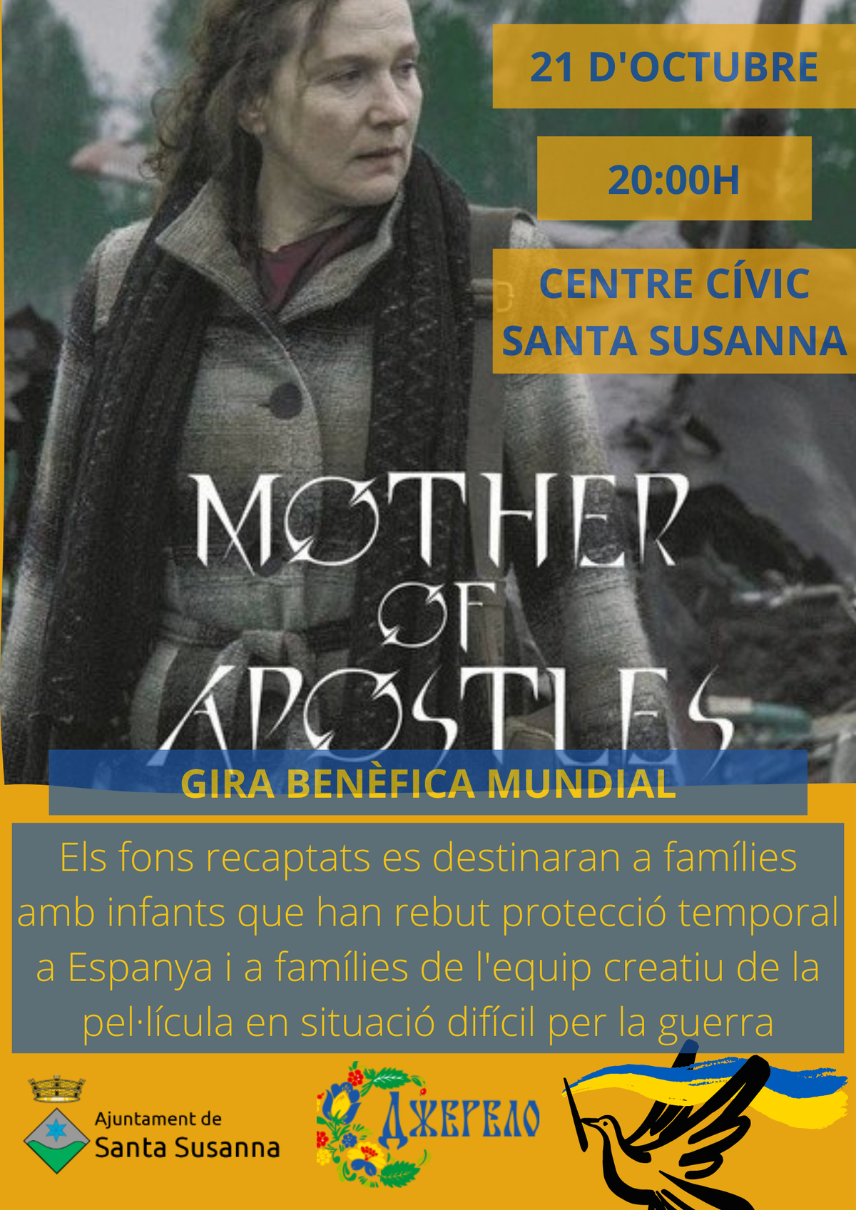Gira benèfica a favor d'Ucraïna amb el film "Mother of Apostles".