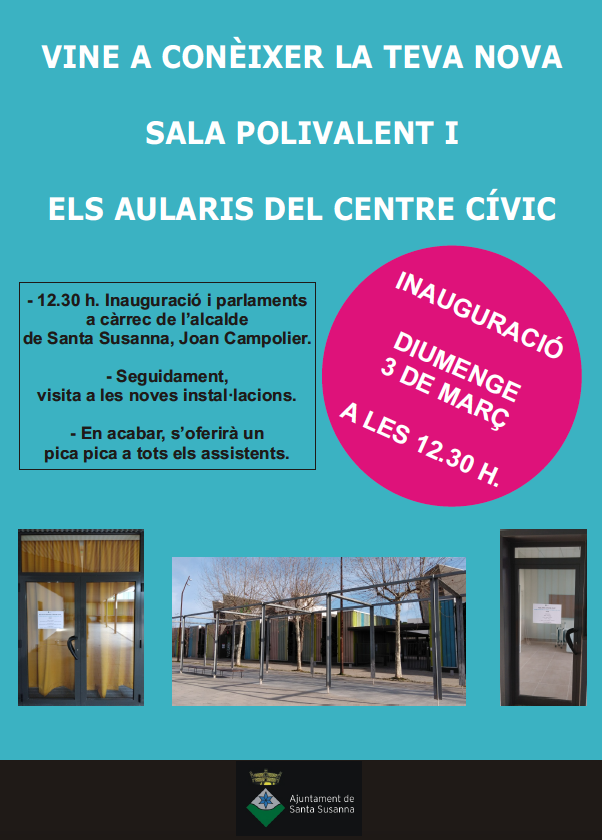 Inauguració de la nova sala polivalent i els aularis del Centre Cívic.