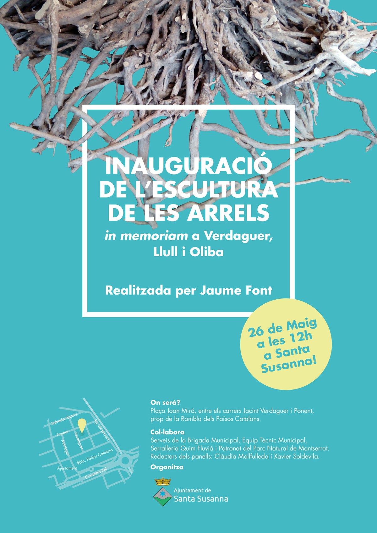 Inauguració de l'escultura de les arrels.