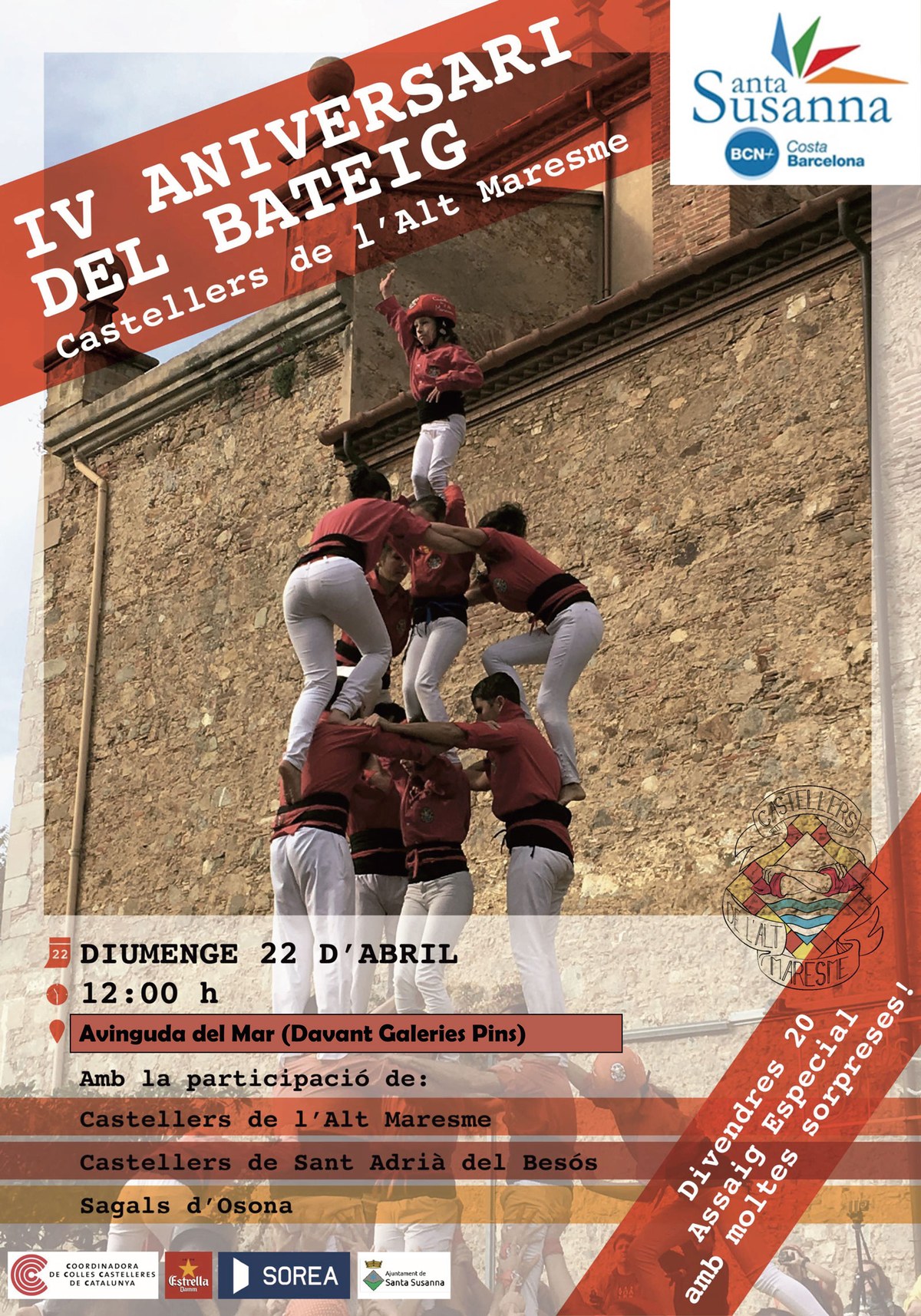 IV Aniversari del bateig dels Castellers de l'Alt Maresme.