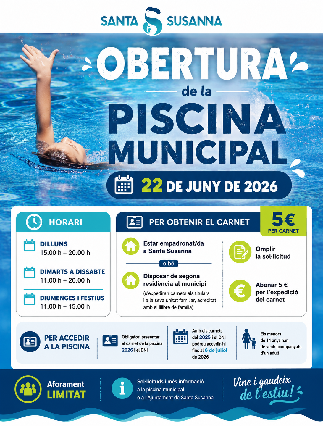 Obertura de la piscina municipal 2026.