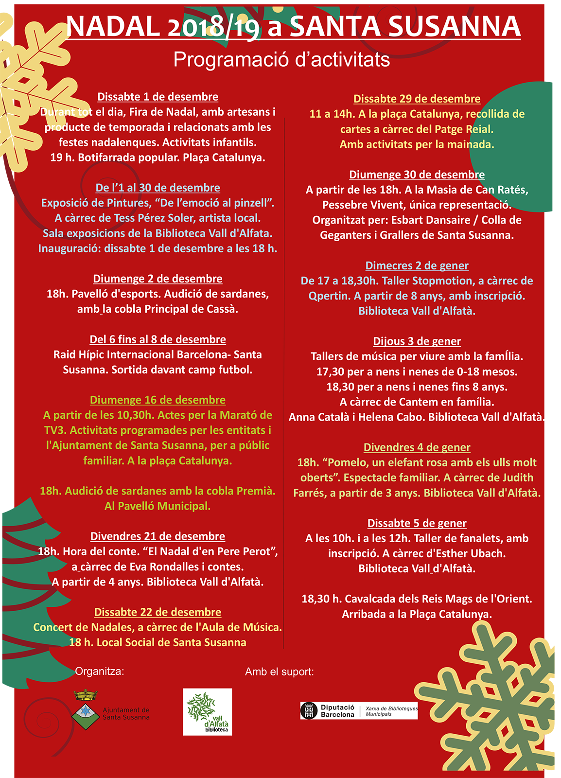 Programa d'activitats de Nadal .