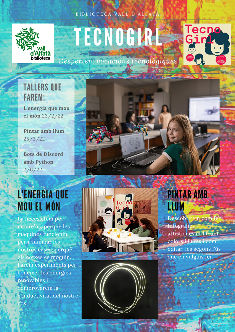 Programació projecte Tecnogirl de la Biblioteca Vall d'Alfatà.