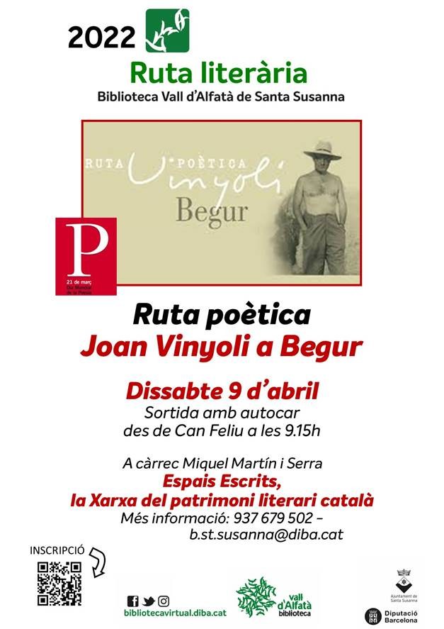 Ruta poètica Joan Vinyoli a  Begur | Biblioteca Vall d'Alfatà.