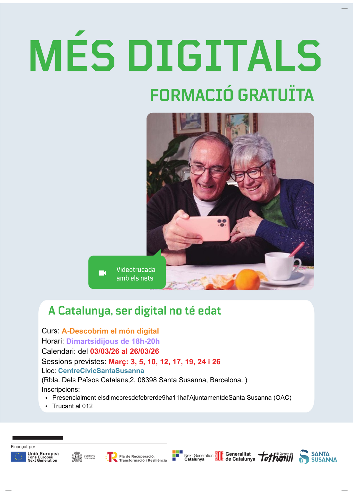 Santa Susanna impulsa la formació digital amb el curs gratuït «Més Digitals».