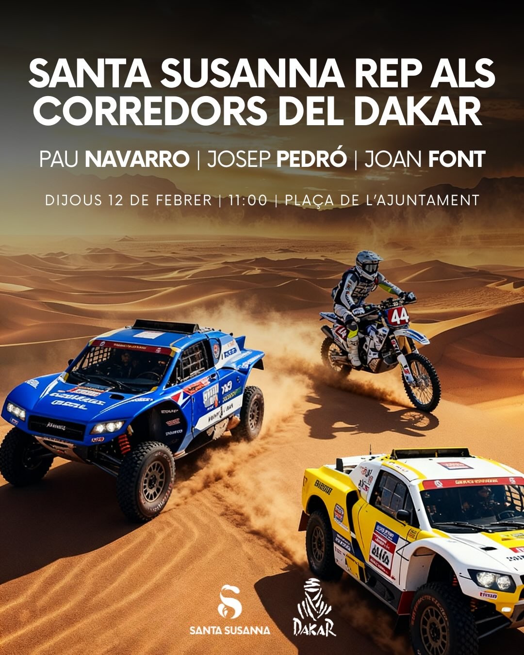 Santa Susanna rep als corredors del Dakar.