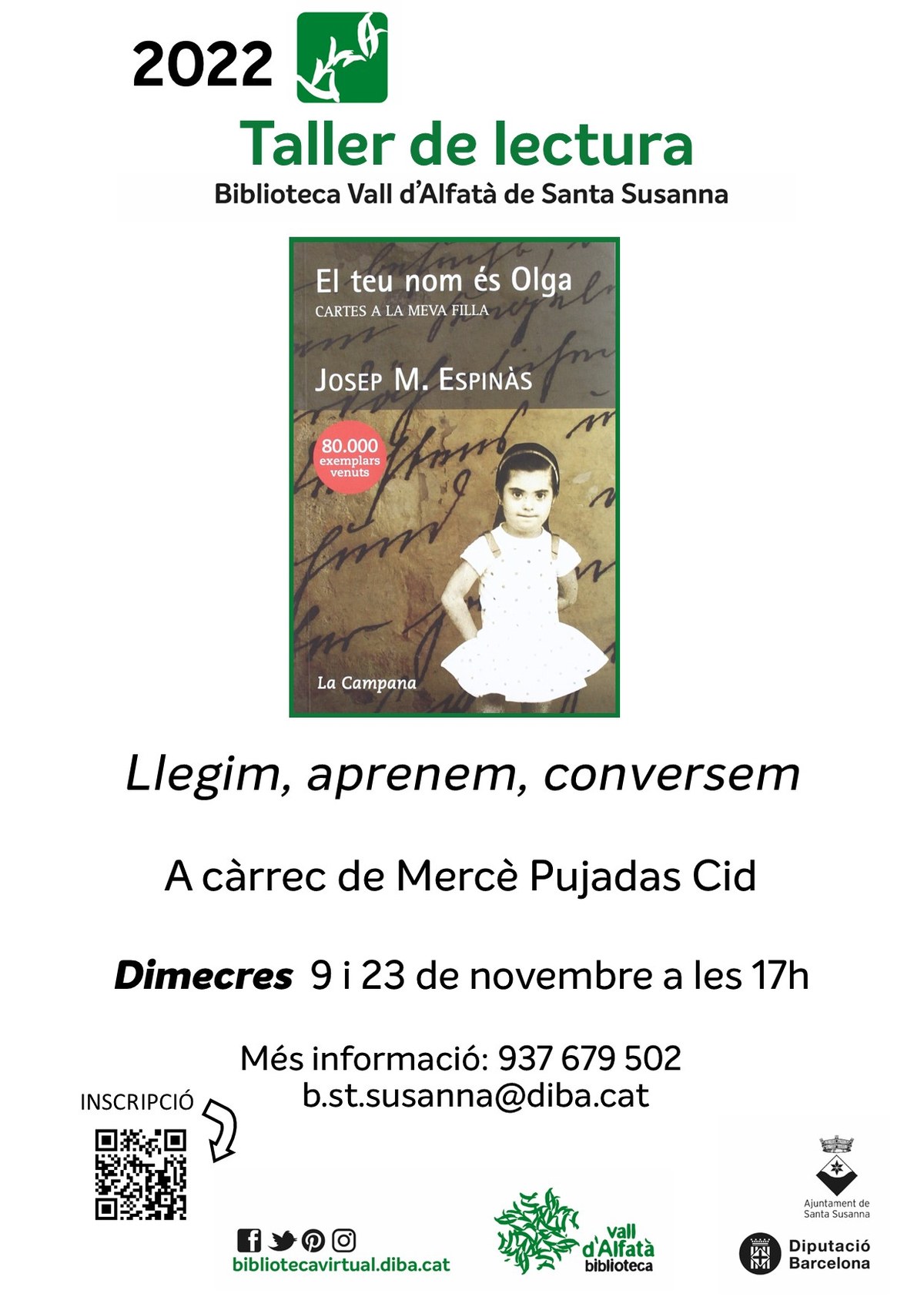 Taller de lectura: "Llegim, aprenem, conversem".