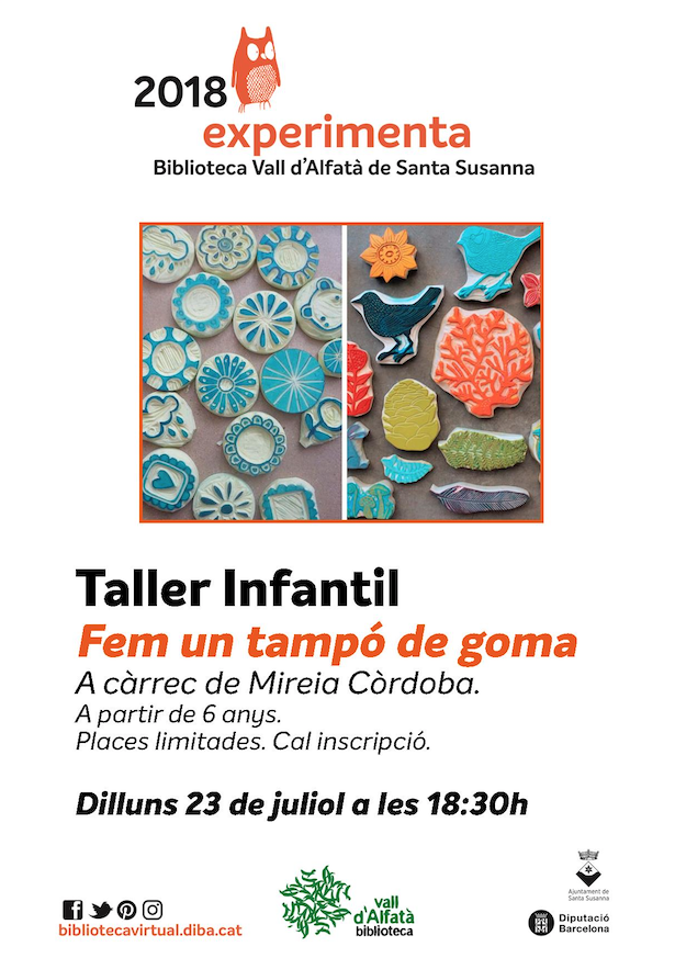 Taller infantil - fem un tampó de goma.