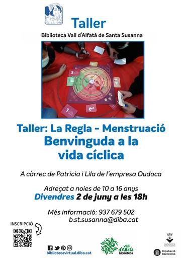 Taller: La Regla-Menstruacio, Benvinguda a la vida cíclica.