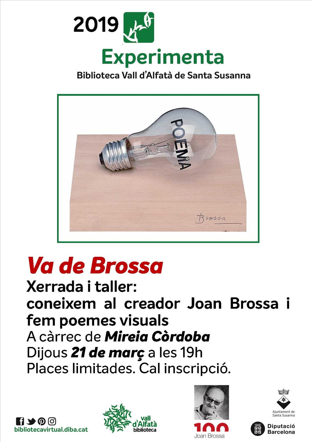 Va de Brossa a l'Experimenta de la Biblioteca Vall d'Alfatà.