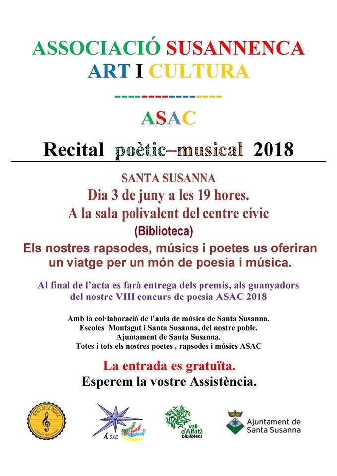 VIII Concurs de Poesia ASAC-2018.