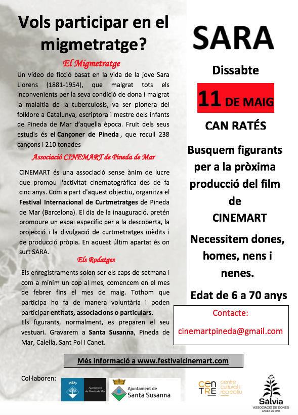 Vols participar en el rodatge de "Sara"?.