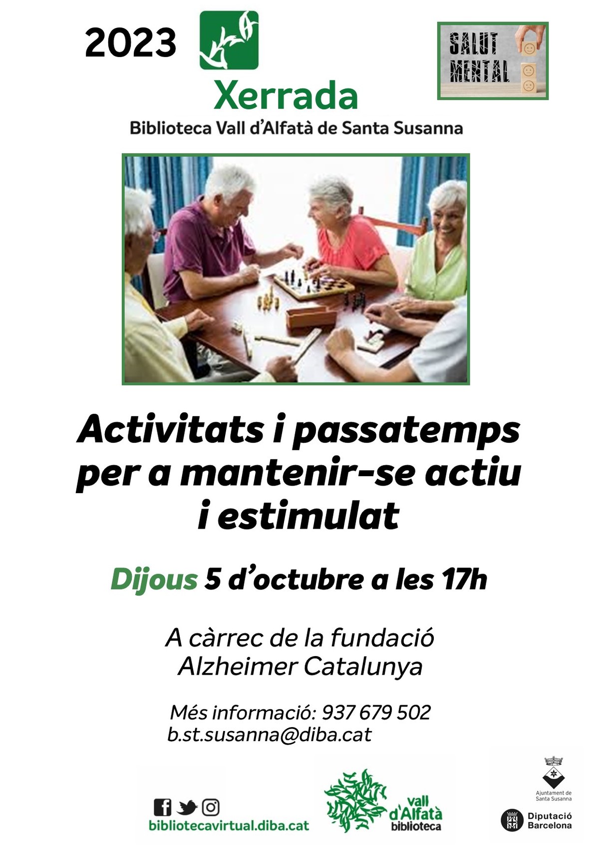 Xerrada: Activitats i passatemps per a mantenir-se actiu i estimulat.