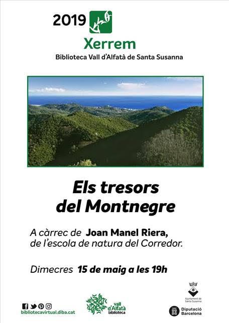 Xerrada "Els tresors del Montnegre" a la Biblioteca Vall d'Alfatà.