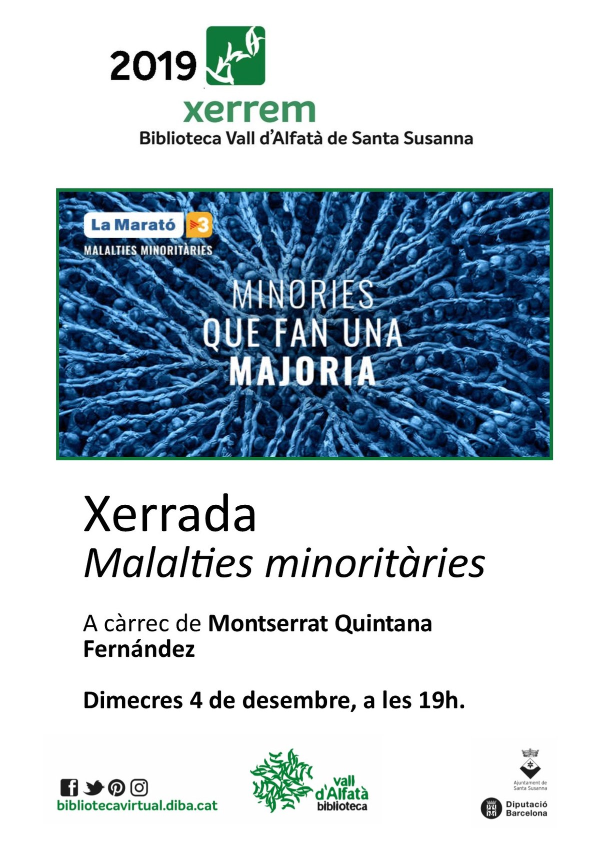 Xerrada "Malalties minoritàries" a la Biblioteca Vall d'Alfatà.