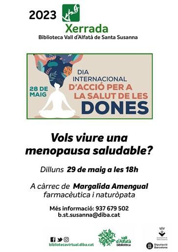 Xerrada: "Vols viure una vida menopausa saludable?".