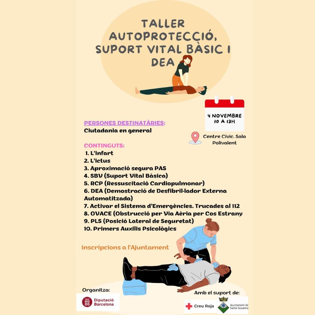 Taller d'Autoprotecció, Suport Vital Bàsic i DEA.
