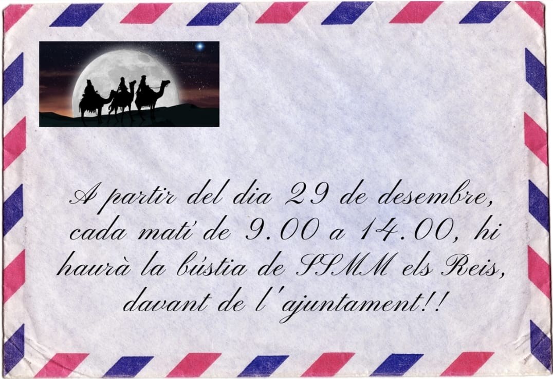A partir d'avui ja hi ha la bústia de SS.MM. Reis d'Orient davant de l'Ajuntament.