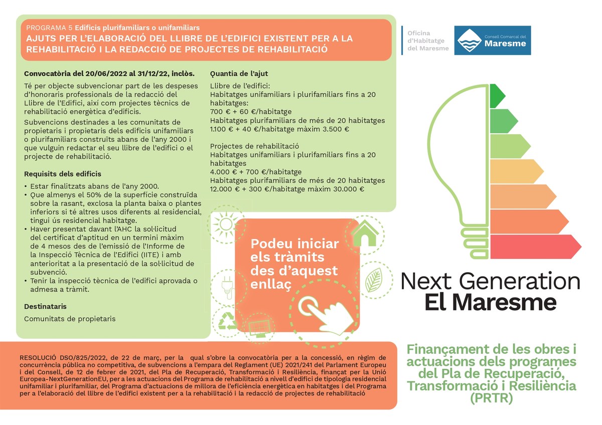 Ajuts de rehabilitació "Next Generation".