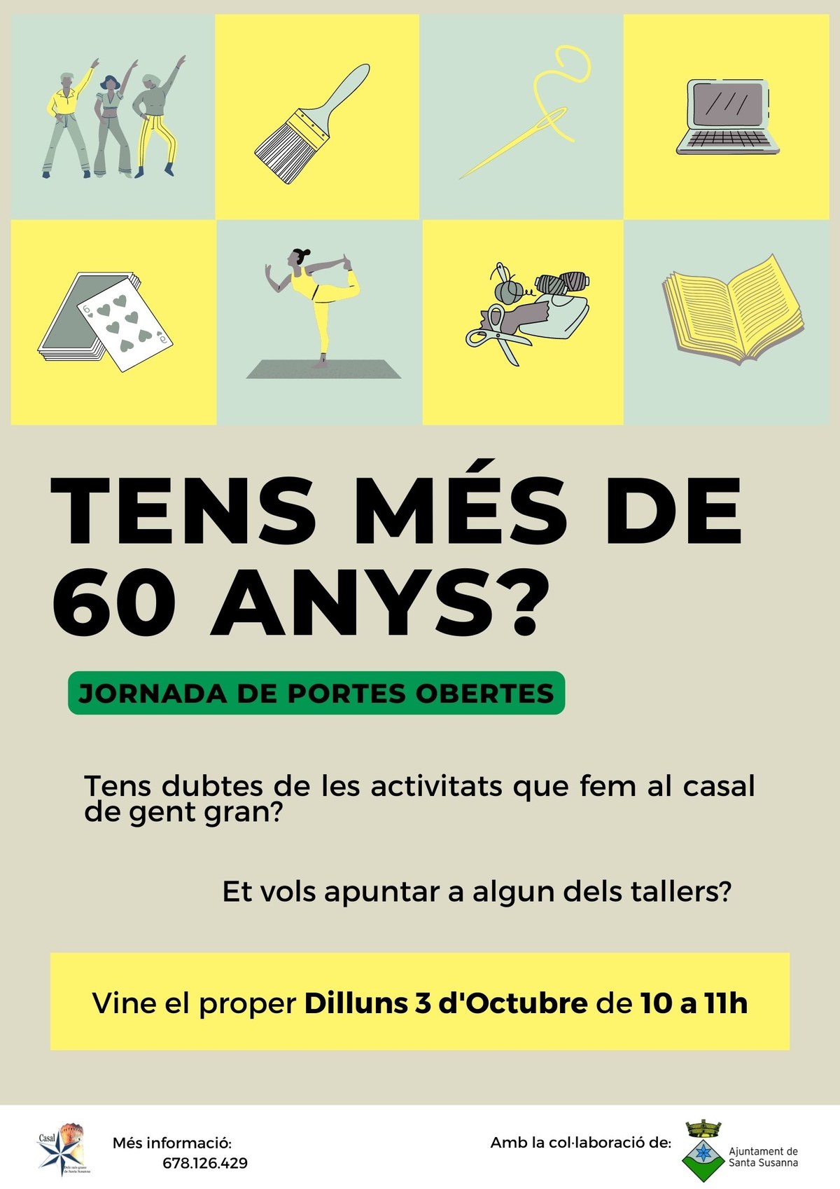 Apropa't a la Jornada de Portes Obertes del Casal de la Gent Gran.