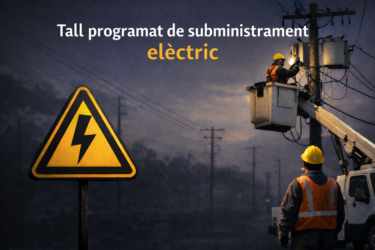 AVÍS: Tall programat de subministrament elèctric el 6 de març.