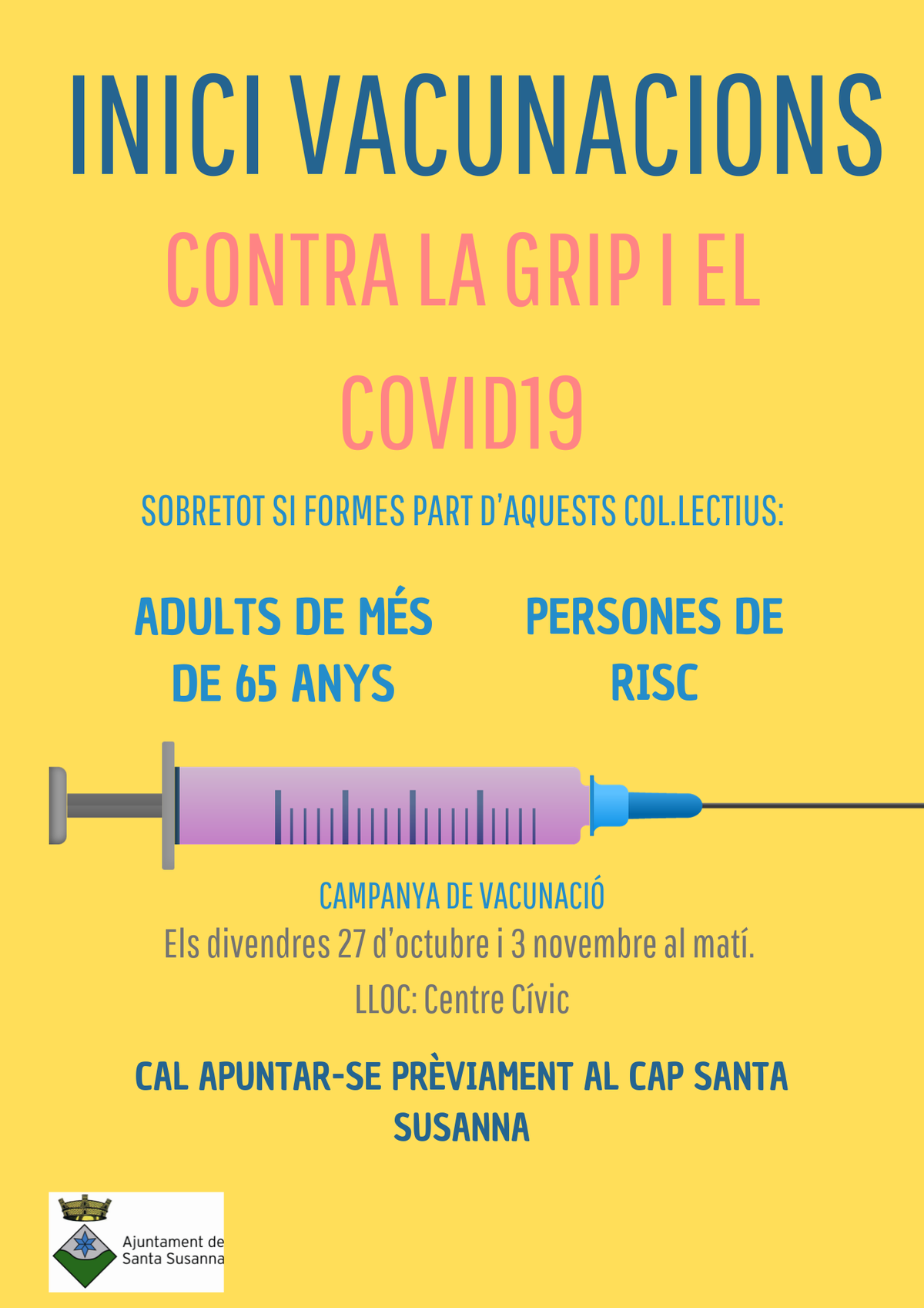Campanya de vacunació contra la grip i la Covid19.
