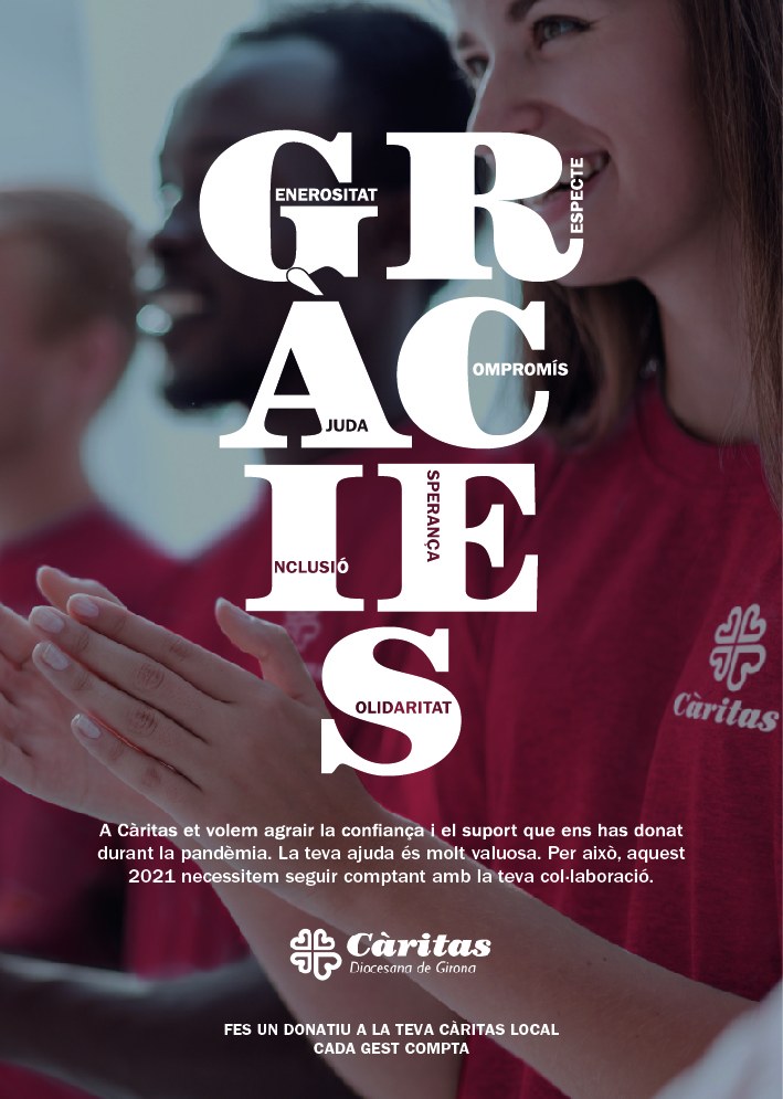 Càritas Diocesana de Girona engega la campanya "Gràcies".