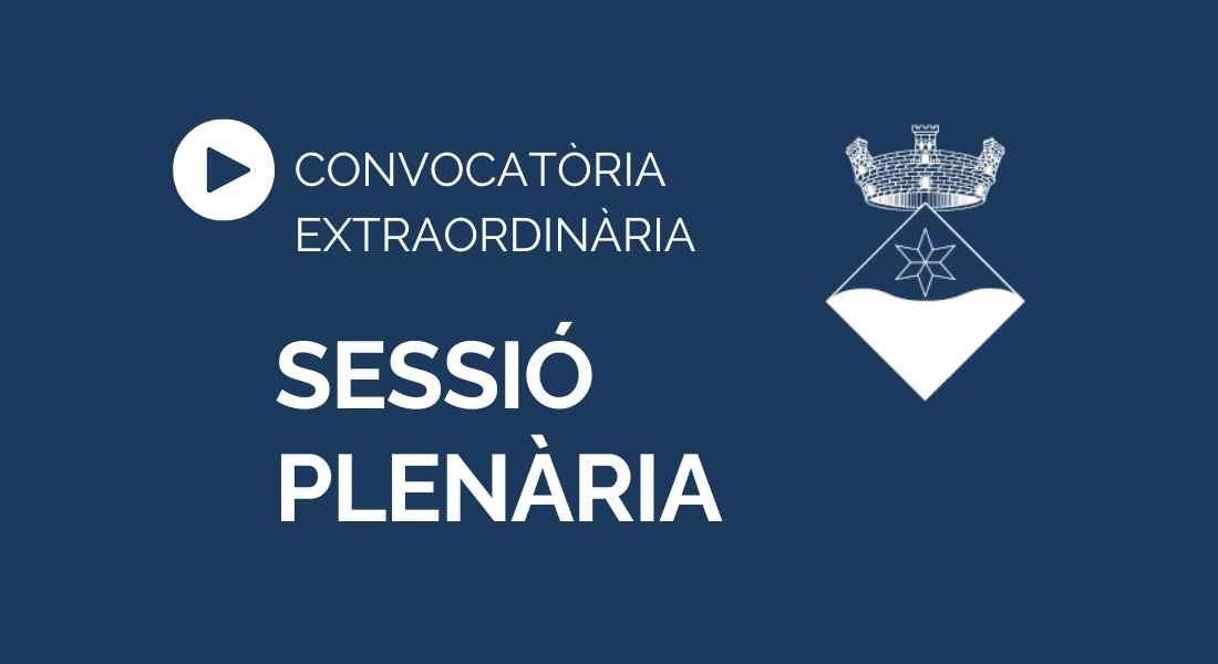 Convocatòria de la Sessió Extraordinària del Ple de l'Ajuntament | 14 d'abril de 2025.