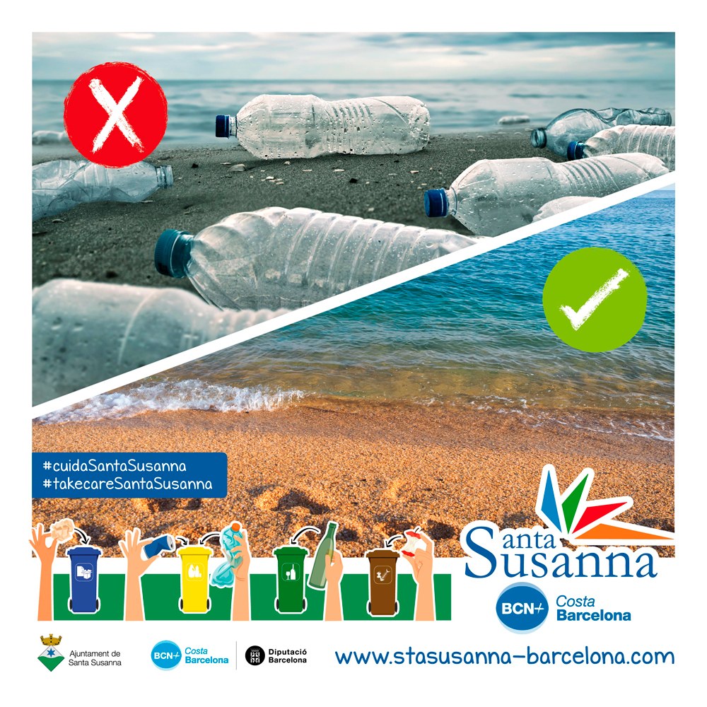 "Cuida Santa Susanna", la nova campanya de l'Ajuntament per mantenir les platges netes.