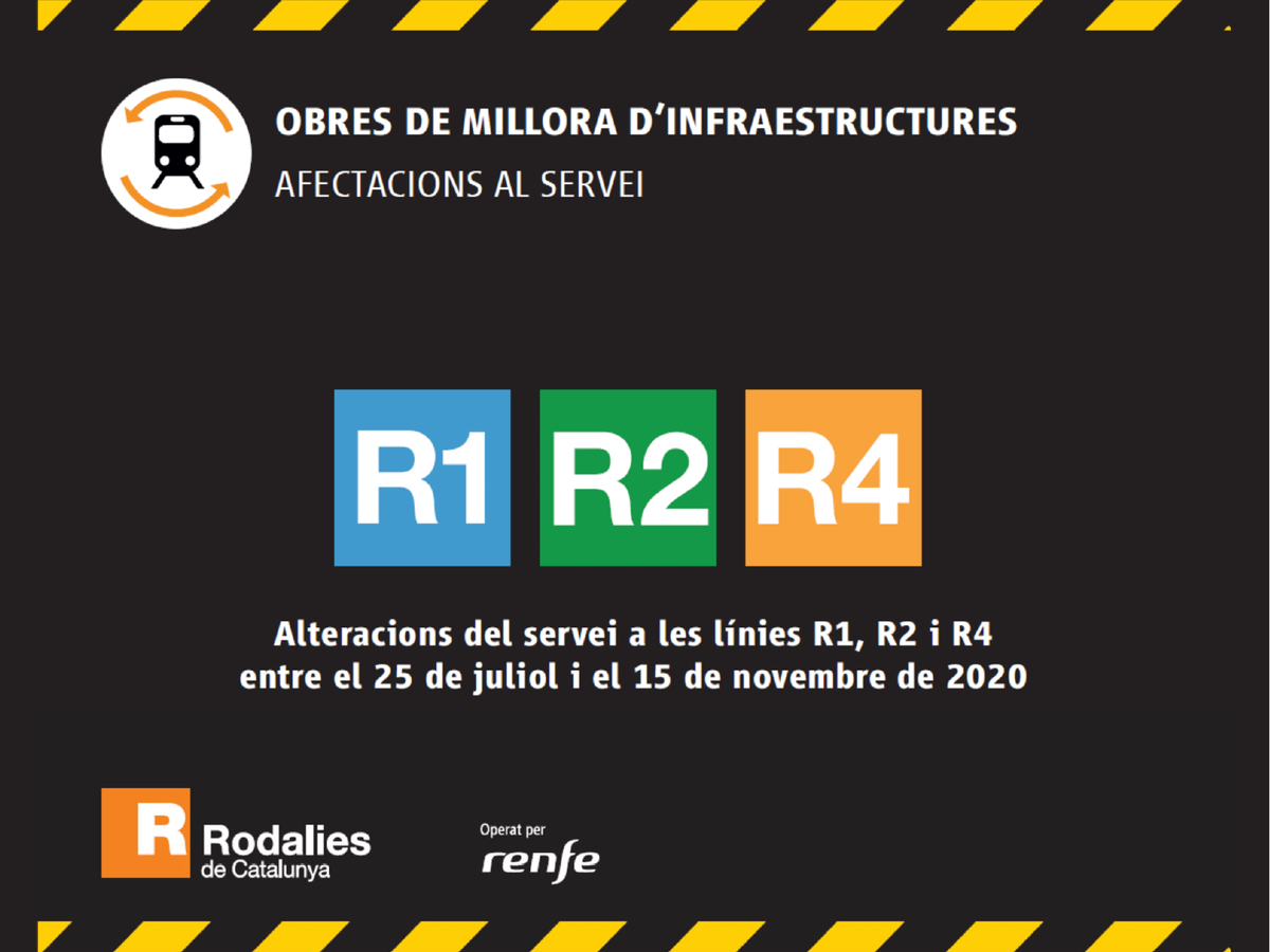 Degut a les obres de la R-1 a la Sagrera, durant 4 mesos circularan menys trens..