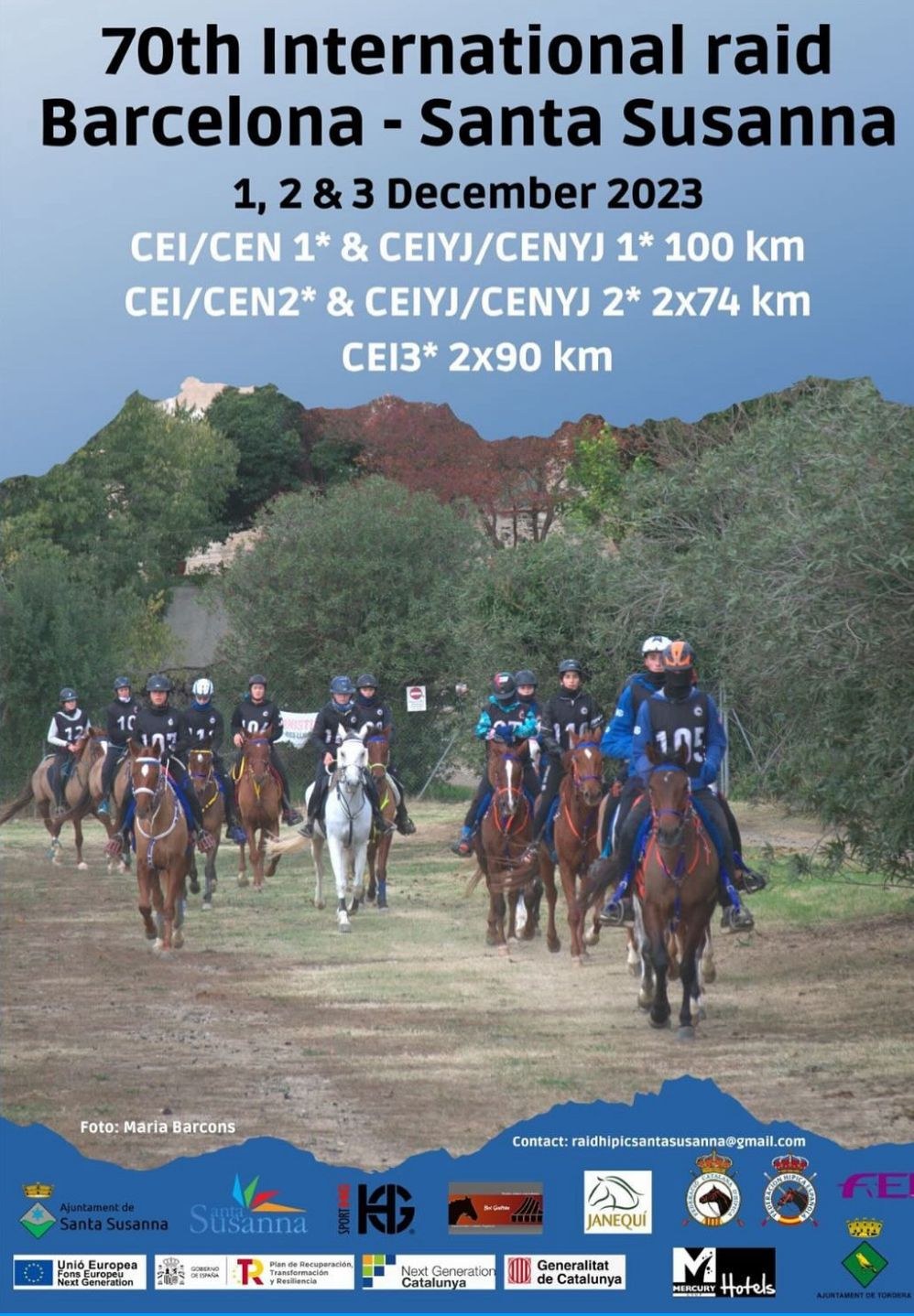 El 70 Raid Internacional Santa Susanna se celebrarà al desembre.