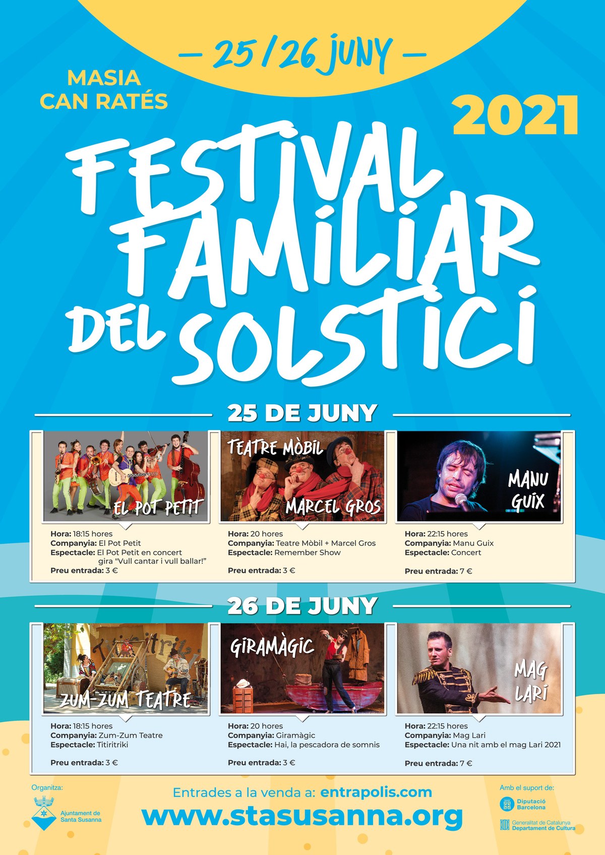El Festival Familiar del Solstici torna amb Manu Guix i el Mag Lari com a plats forts.
