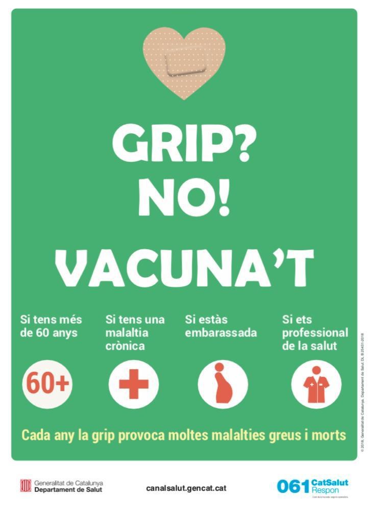Engega la campanya de vacunació contra la grip 2018/19.