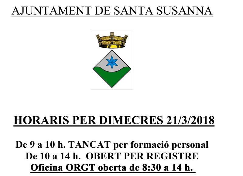 Modificació puntual de l'horari.