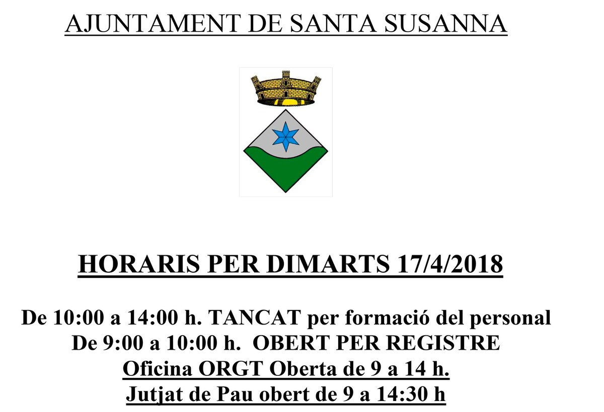 Modificació temporal dels horaris de dimarts 17 d'abril .