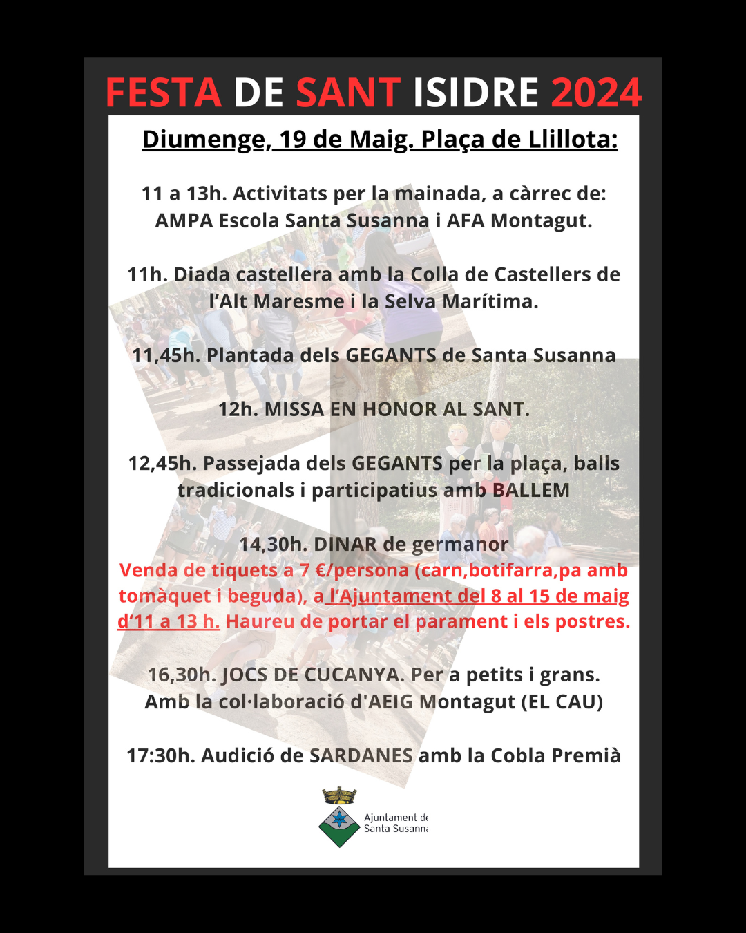 No et perdis la Festa de Sant Isidre.