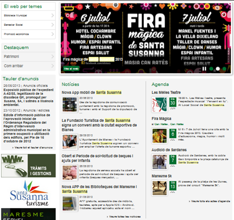 Nou portal web de l'Ajuntament de Santa Susanna.